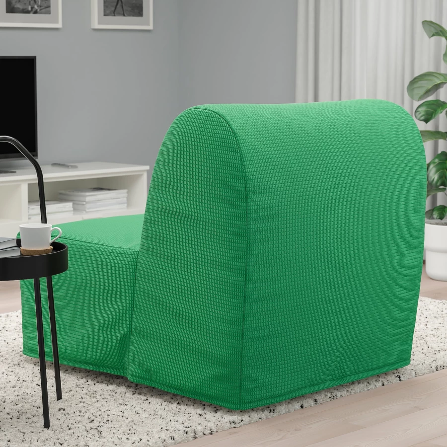 Кресло-реклайнер - IKEA LYCKSELE HÅVET/ЛИКСЕЛЕ ХОВЕТ ИКЕА, 87х100х80 см, зеленый (изображение №3)