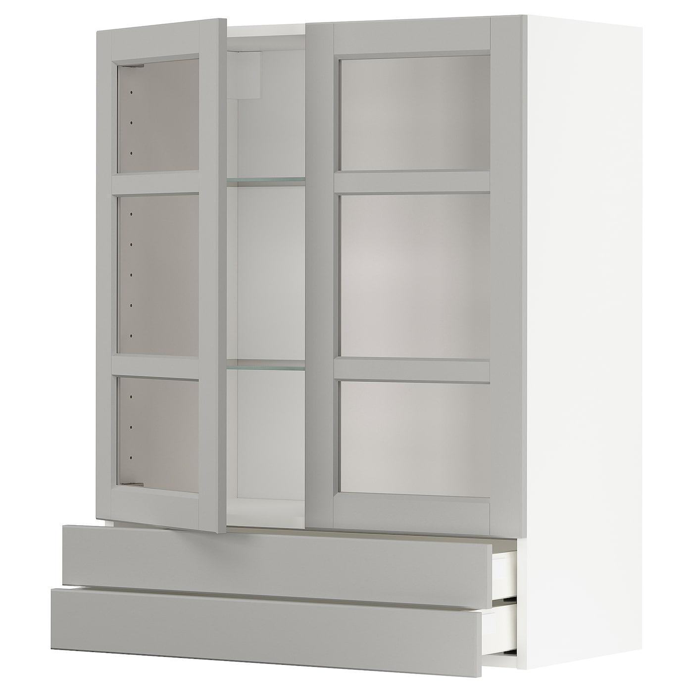Шкаф  - METOD / MAXIMERA IKEA/  МЕТОД/МАКСИМЕРА ИКЕА, 100х80 см, белый/серый