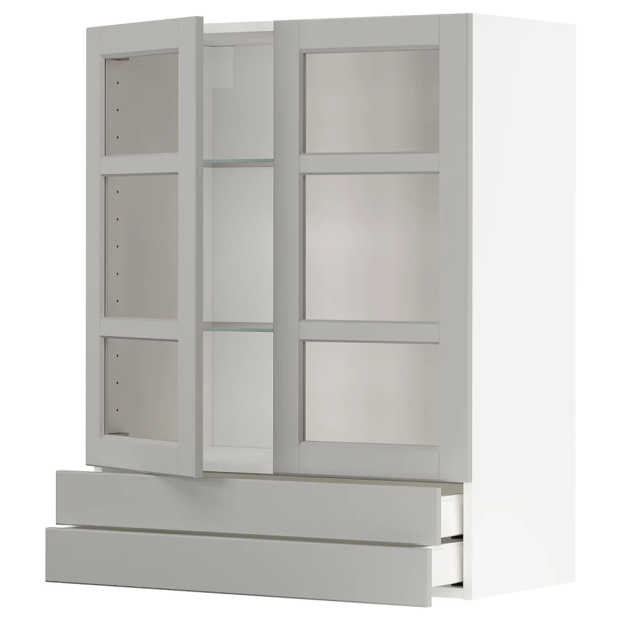 Шкаф  - METOD / MAXIMERA IKEA/  МЕТОД/МАКСИМЕРА ИКЕА, 100х80 см, белый/серый (изображение №1)