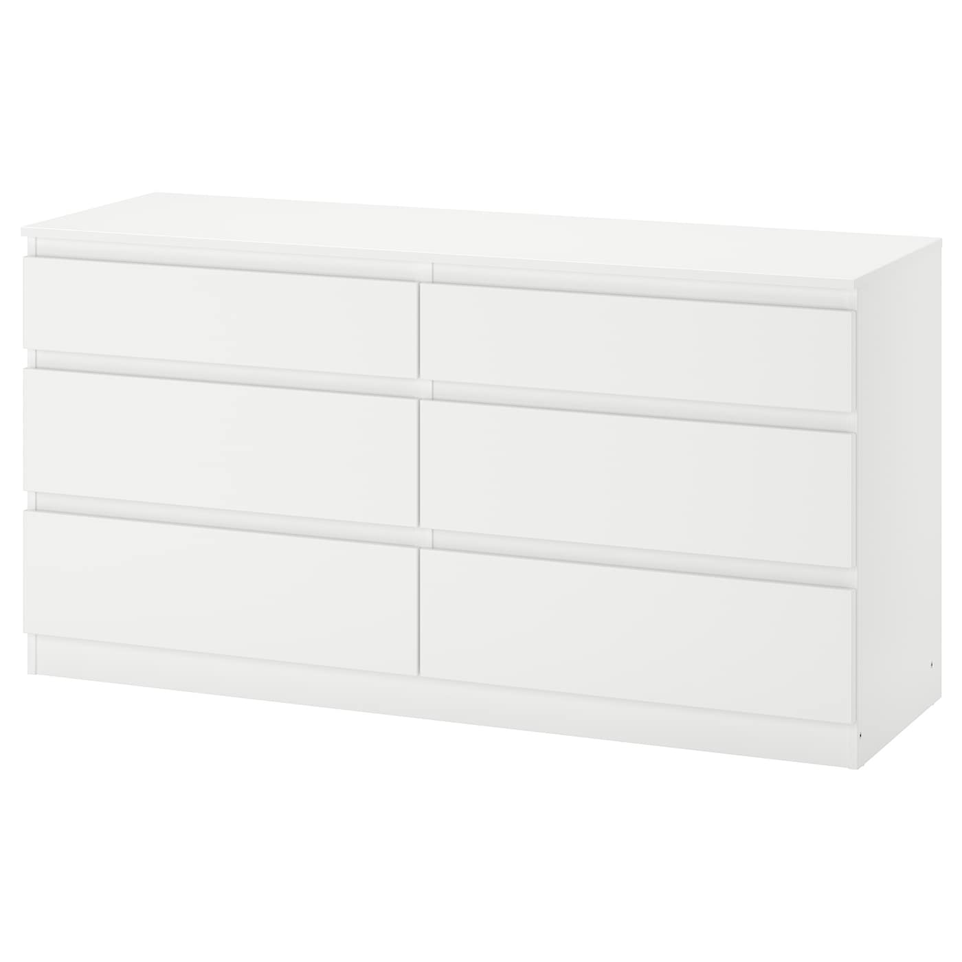 Комод с 6 ящиками - IKEA KULLEN/КУЛЛЕН ИКЕА, 140х40х72 см, белый