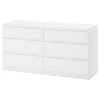 Комод с 6 ящиками - IKEA KULLEN/КУЛЛЕН ИКЕА, 140х40х72 см, белый