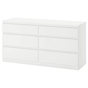Комод с 6 ящиками - IKEA KULLEN/КУЛЛЕН ИКЕА, 140х40х72 см, белый