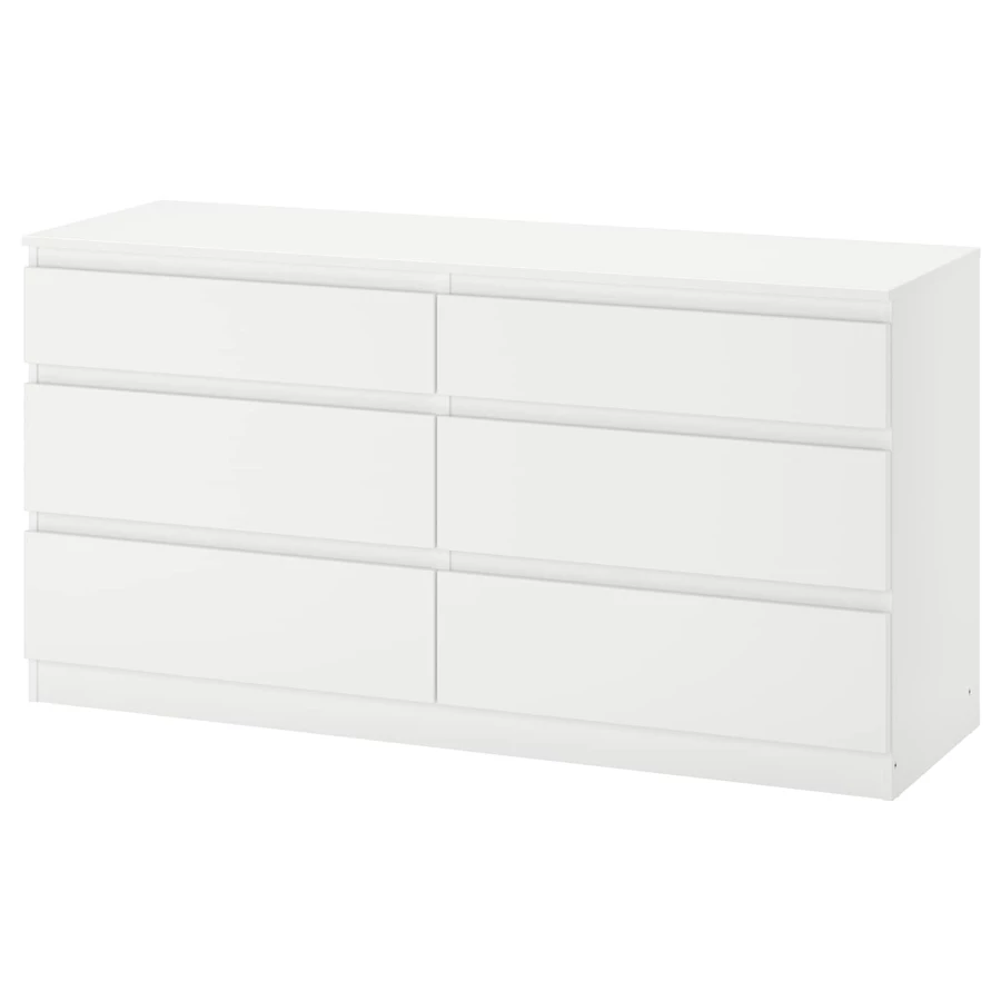 Комод с 6 ящиками - IKEA KULLEN/КУЛЛЕН ИКЕА, 140х40х72 см, белый (изображение №1)