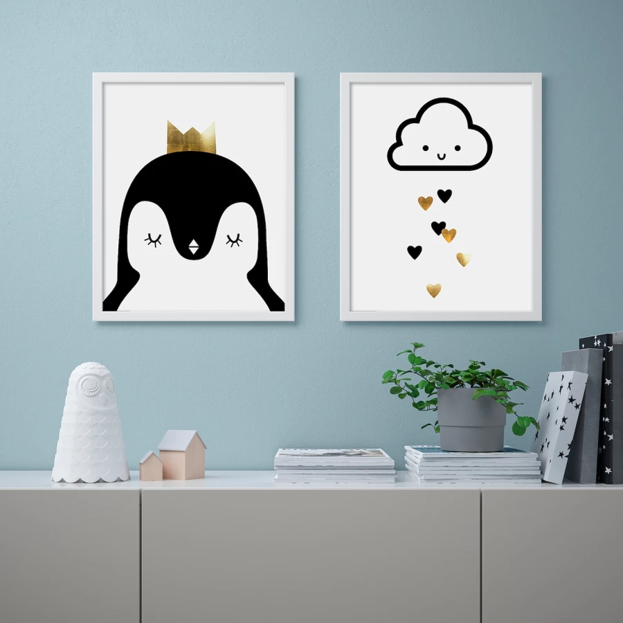 Постер, 2 шт. - IKEA BILD, 40х50 см, «Милые пингвины», БИЛЬД ИКЕА (изображение №2)