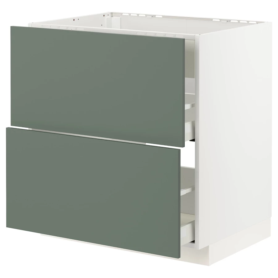 Напольный шкаф - IKEA METOD MAXIMERA, 88x62x80см, белый/серо-зеленый, МЕТОД МАКСИМЕРА ИКЕА (изображение №1)