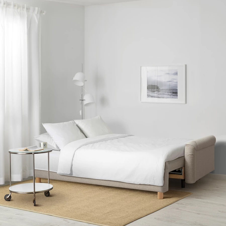 3-местный диван-кровать - IKEA GRIMHULT, 92x236см, бежевый, ГРИМХУЛЬТ ИКЕА (изображение №4)