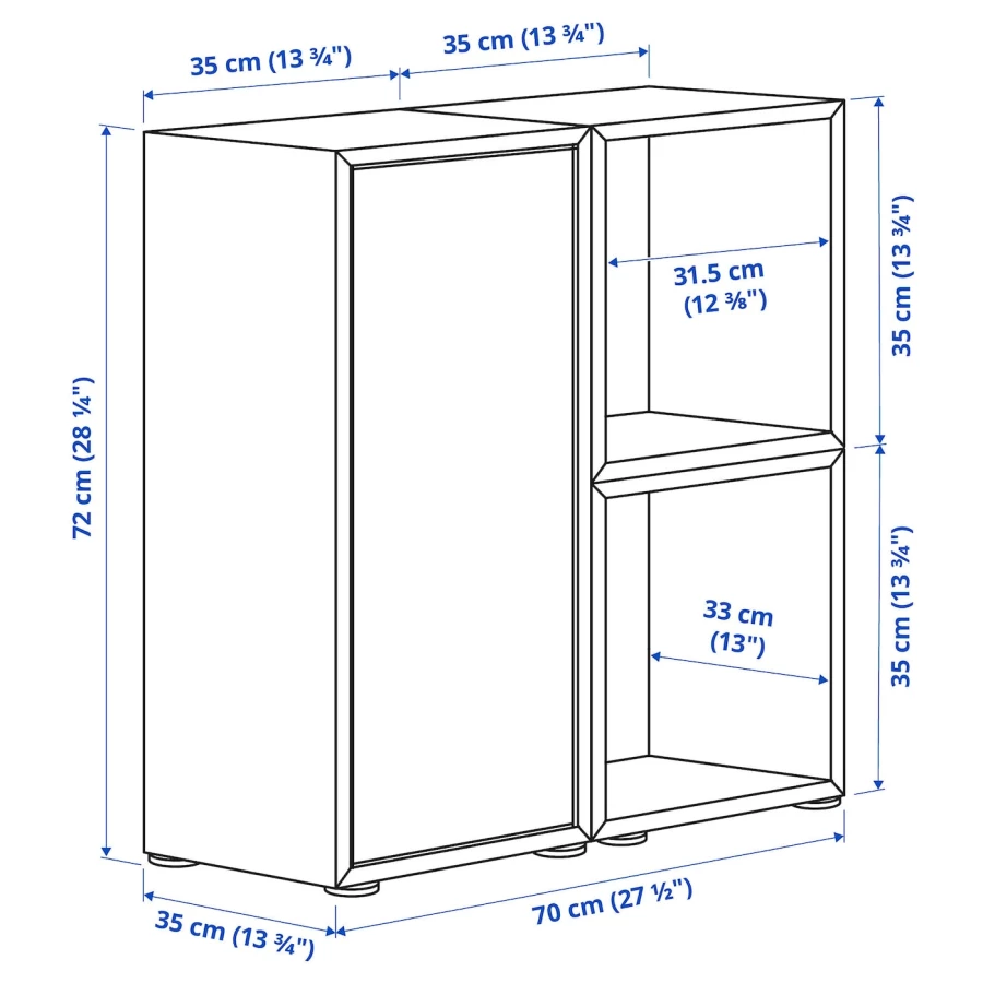Комбинация для хранения - EKET IKEA/ЭКЕТ ИКЕА, 70x35x72 ,серый (изображение №5)