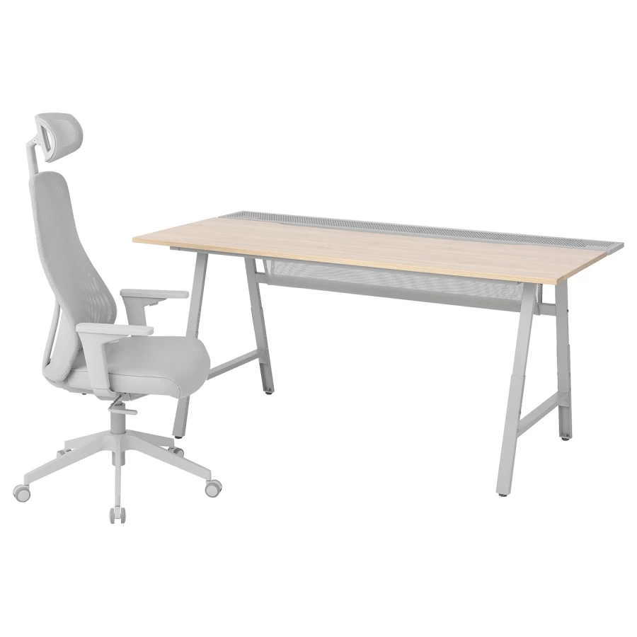 Игровой стол и стул - IKEA UTESPELARE / MATCHSPEL, серый/белый/бежевый, УТЕСПЕЛАРЕ/МАТЧСПЕЛ ИКЕА (изображение №1)