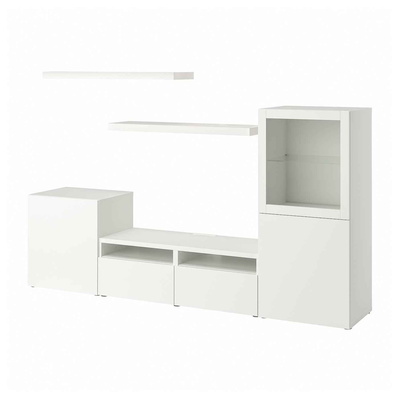 Комплект мебели д/гостиной  - IKEA BESTÅ/BESTA LACK, 129x42x240см, белый, БЕСТО ЛАКК ИКЕА