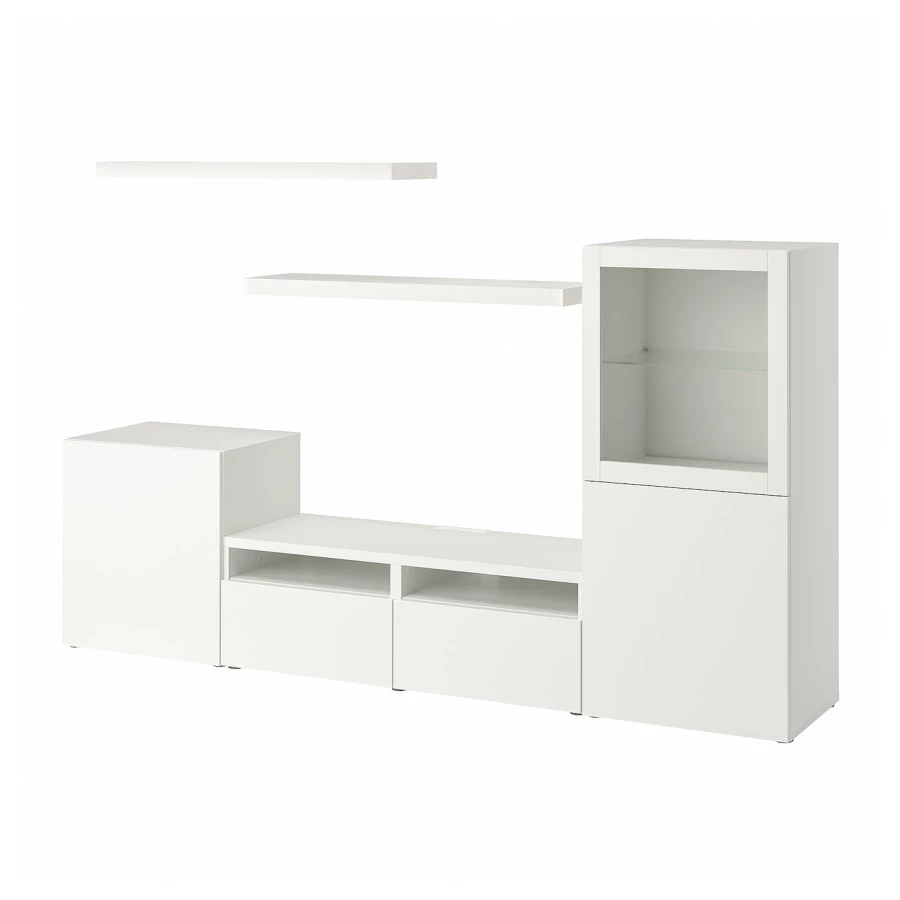 Комплект мебели д/гостиной  - IKEA BESTÅ/BESTA LACK, 129x42x240см, белый, БЕСТО ЛАКК ИКЕА (изображение №1)