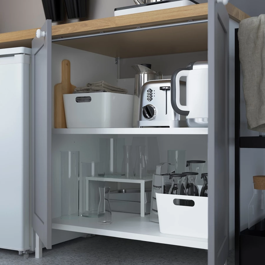 Кухня - ENHET  IKEA/ ЭНХЕТ ИКЕА, 203х222 см, белый/серый/бежевый (изображение №11)