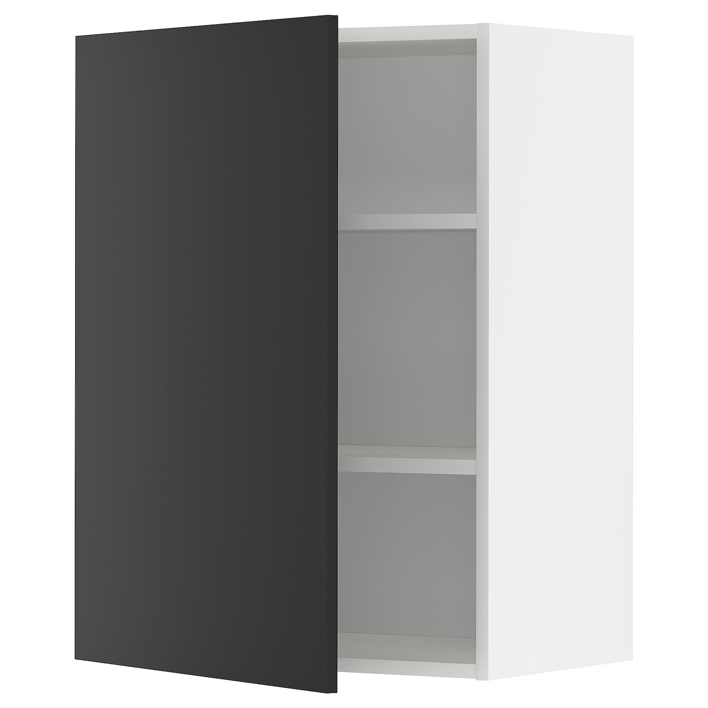 Навесной шкаф с полкой - METOD IKEA/ МЕТОД ИКЕА, 80х60 см, белый/черный