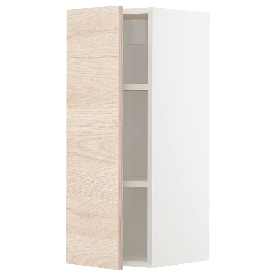 Навесной шкаф с полкой - METOD IKEA/ МЕТОД ИКЕА, 80х30 см, белый/под беленный дуб (изображение №1)