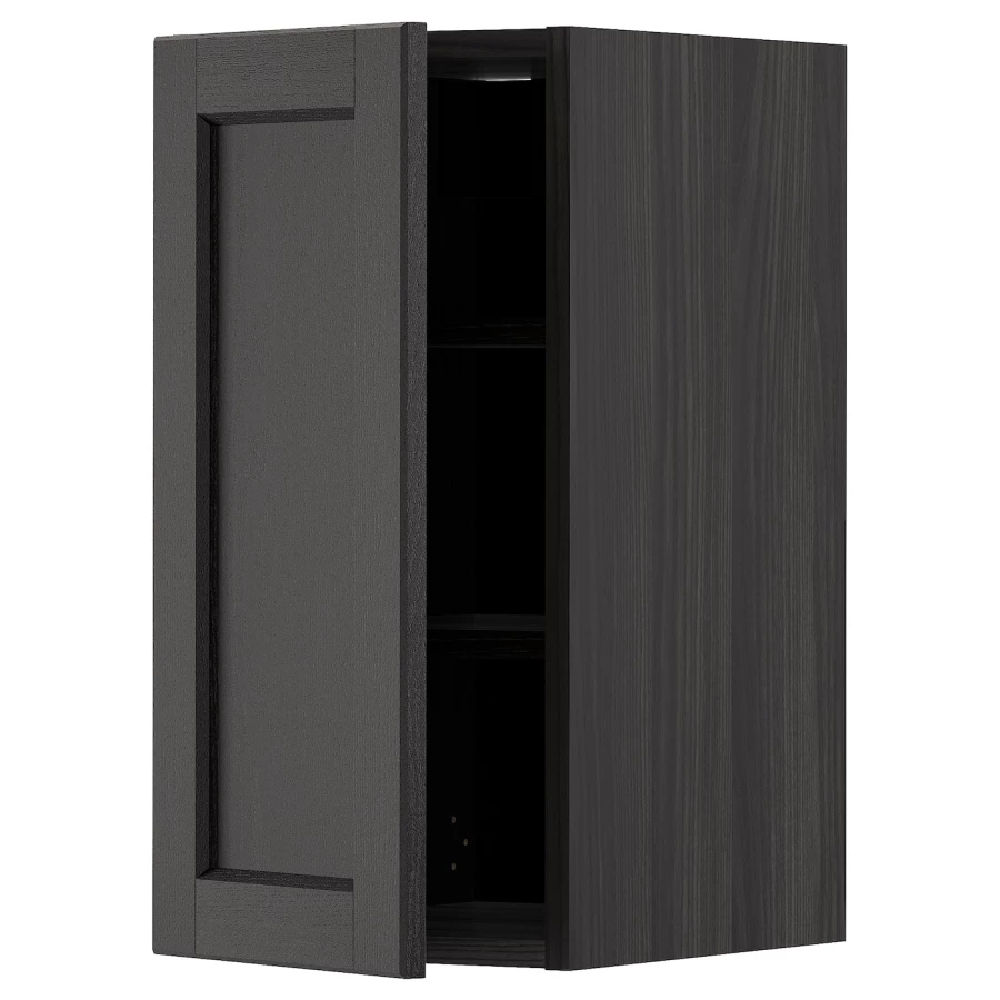 Навесной шкаф с полкой - METOD IKEA/ МЕТОД ИКЕА, 30х60 см, черный (изображение №1)