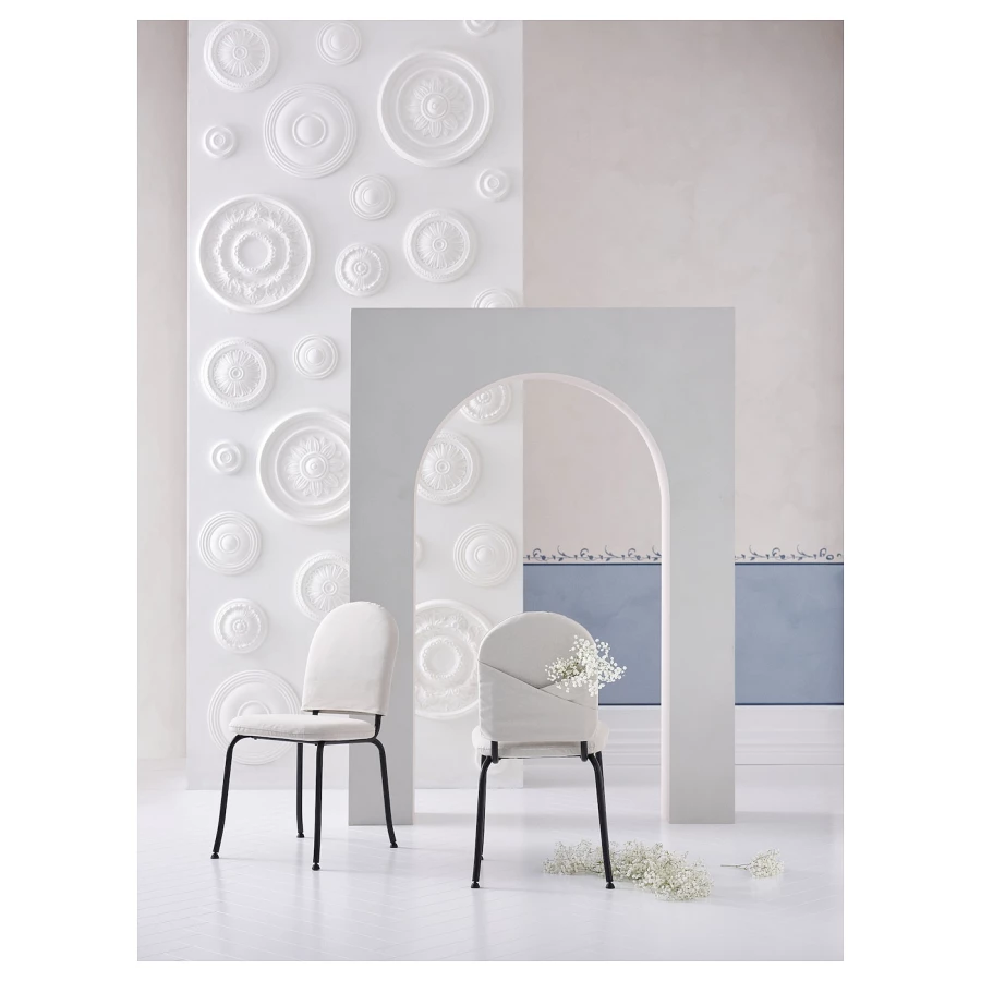 Стол и 4 стула - DANDERYD / EBBALYCKE IKEA/ ДАНДЭРЮД / ЭББАЛЮККЕ ИКЕА, 130х75/87х38  см, белый (изображение №4)