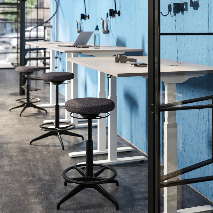Табурет-опора для работы сидя/стоя - IKEA LIDKULLEN/ЛИДКУЛЛЕН ИКЕА, 60 см, темно-серый (изображение №5)