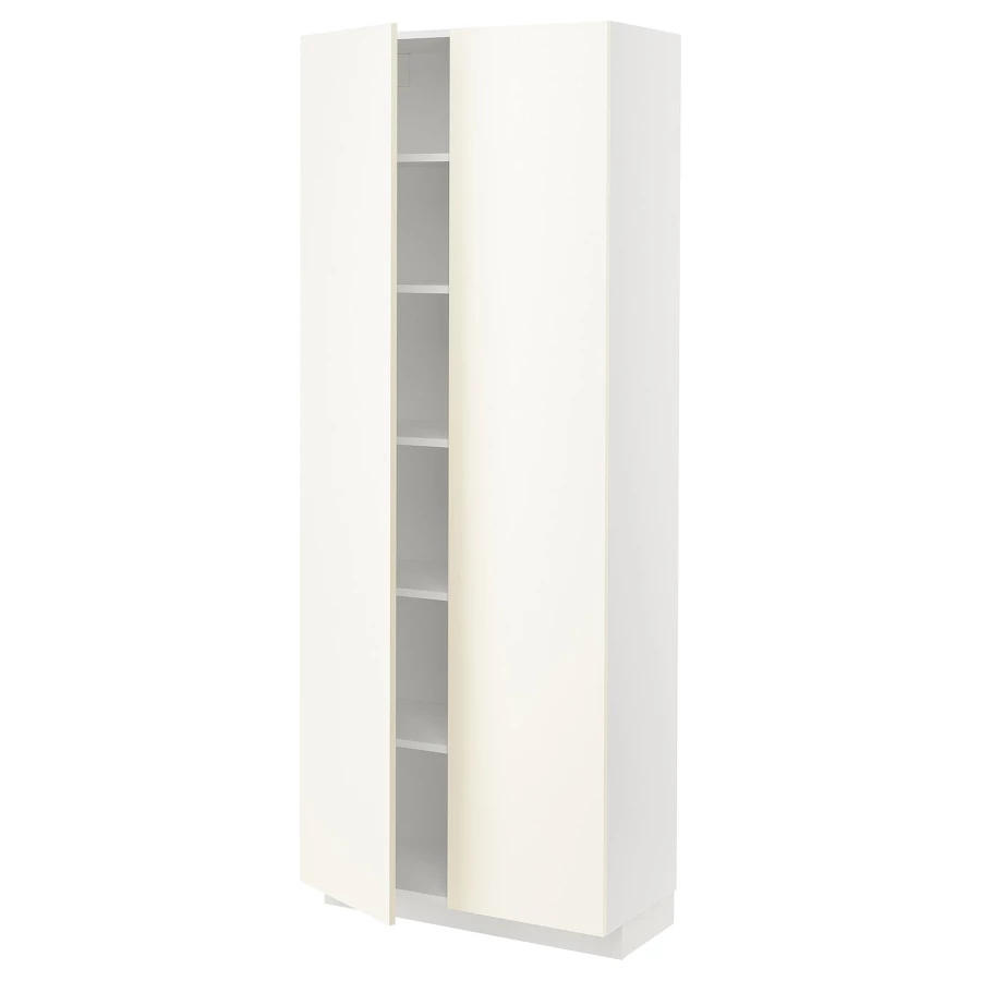 Высокий кухонный шкаф с полками - IKEA METOD/МЕТОД ИКЕА, 200х37х80 см, белый (изображение №1)
