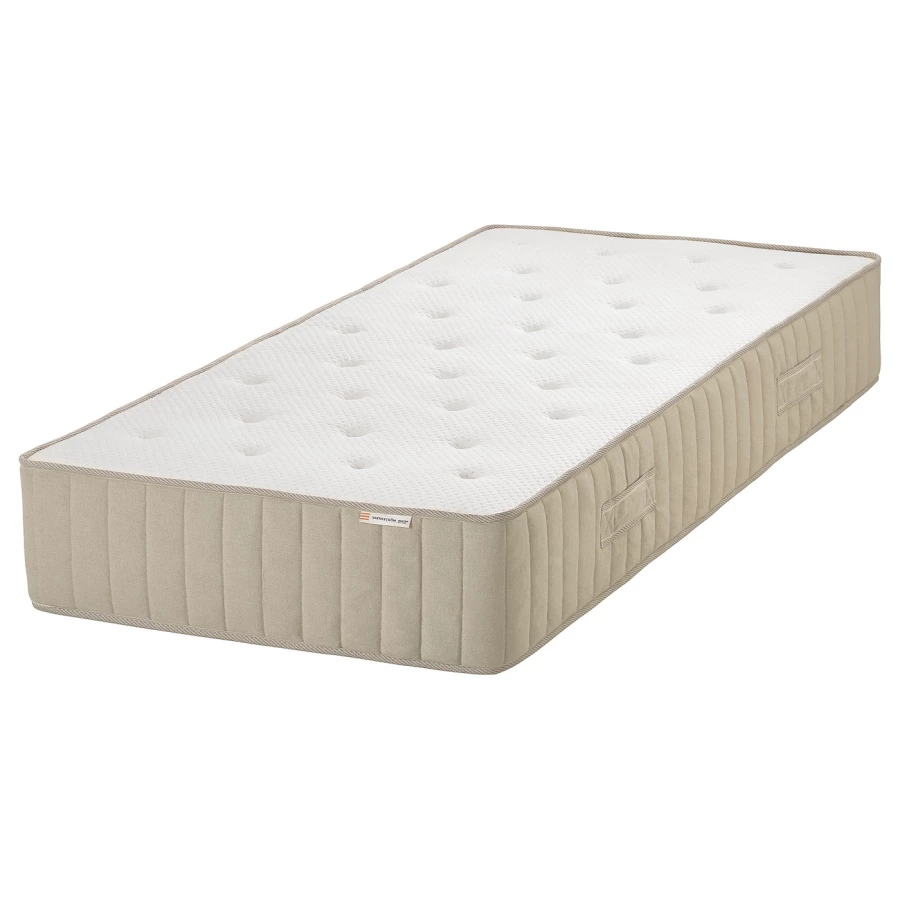 Континентальная кровать - IKEA DUNVIK, 200х180 см, матрас твердый/средне-жесткая, темно-серый, ДУНВИК ИКЕА (изображение №2)
