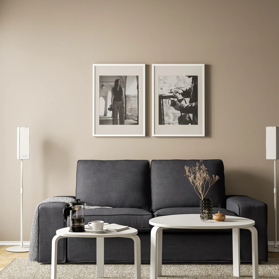 Напольная подставка для колонок  - SYMFONISK IKEA/ СУМФОНИСК ИКЕА,  117з30 см, белый (изображение №5)