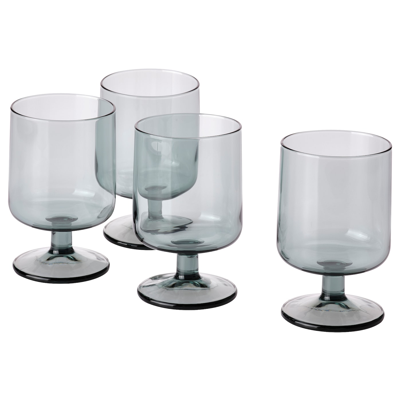 Набор бокалов для вина, 4 шт. - IKEA OMBONAD, 320 мл, серое стекло, ОМБОНАД ИКЕА