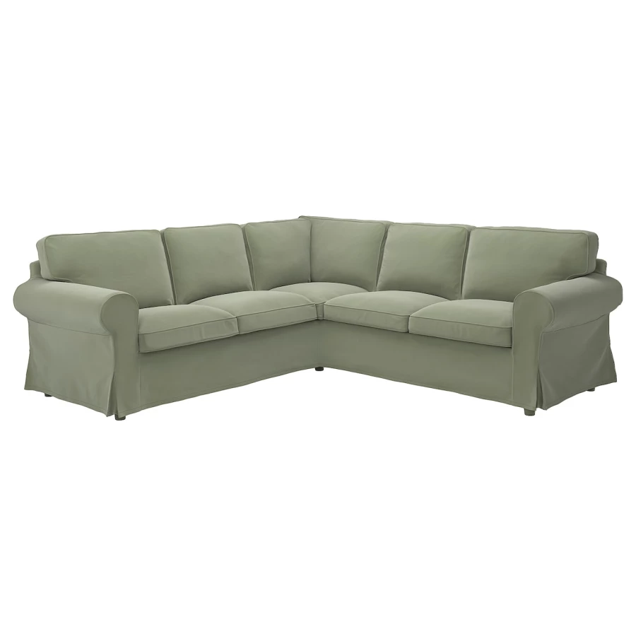Чехол на угловой диван - EKTORP IKEA/ ЭКТОРП ИКЕА, зеленый (изображение №1)