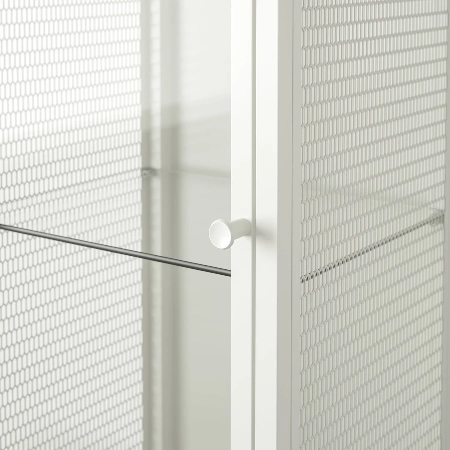 Шкаф со стеклянными дверцами - BAGGEBO IKEA/ БАГГЕБО ИКЕА, 116х34 см, белый (изображение №9)