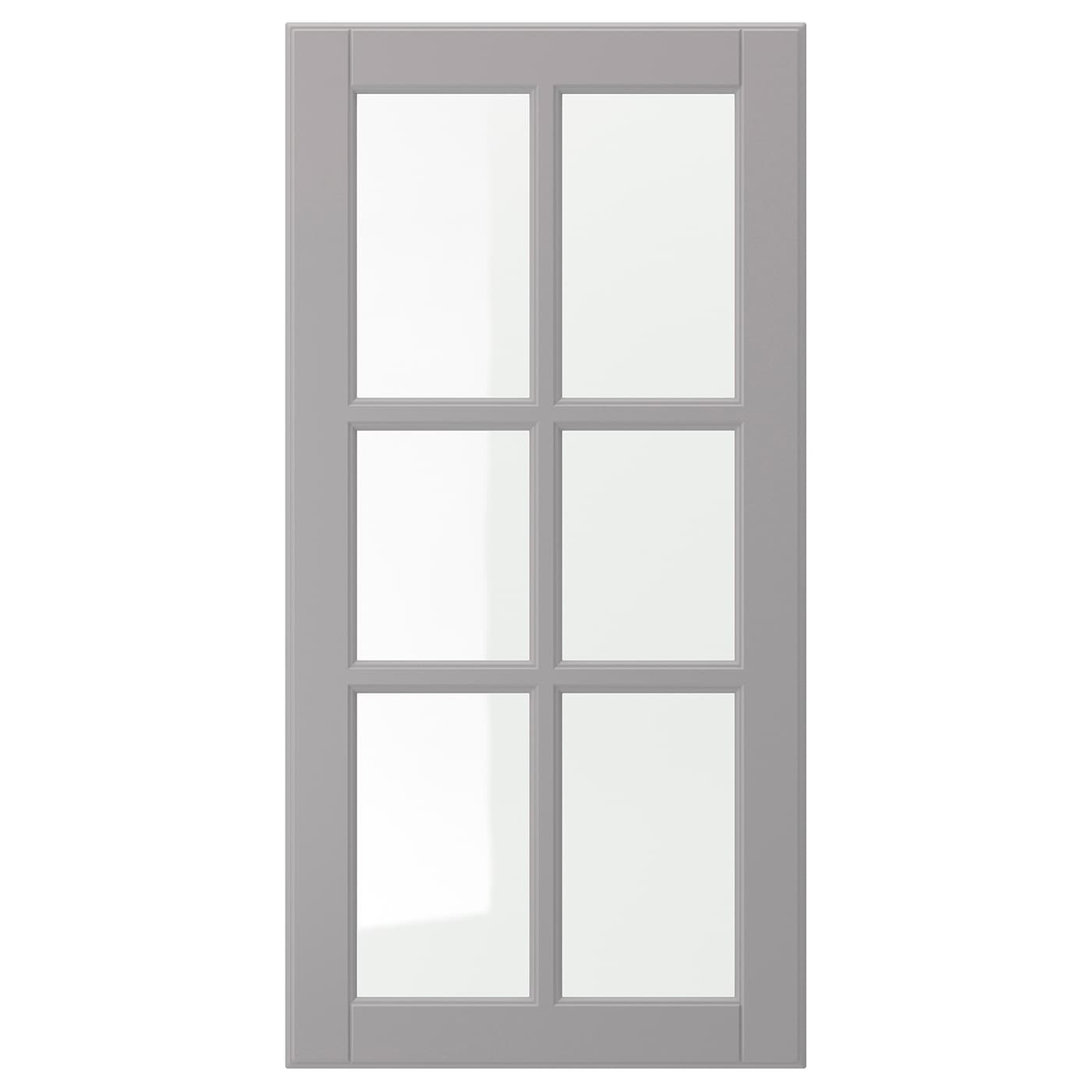 Дверца со стеклом - IKEA BODBYN, 80х40 см, серый, БУДБИН ИКЕА