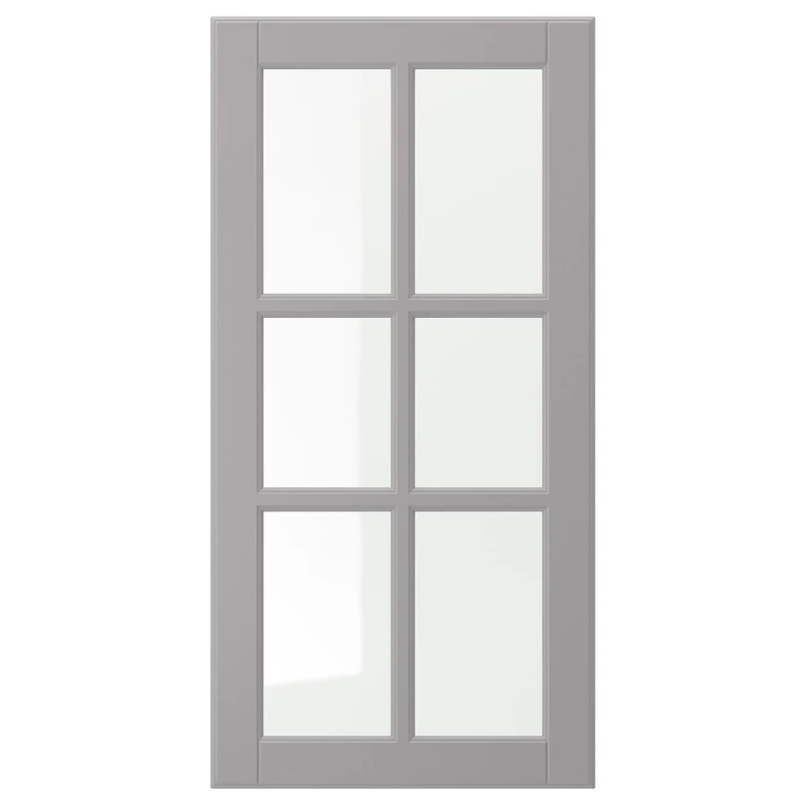 Дверца со стеклом - IKEA BODBYN, 80х40 см, серый, БУДБИН ИКЕА (изображение №1)