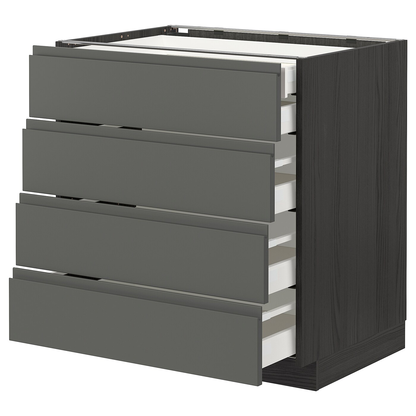 Напольный кухонный шкаф  - IKEA METOD MAXIMERA, 88x62x80см, серый/темно-серый, МЕТОД МАКСИМЕРА ИКЕА