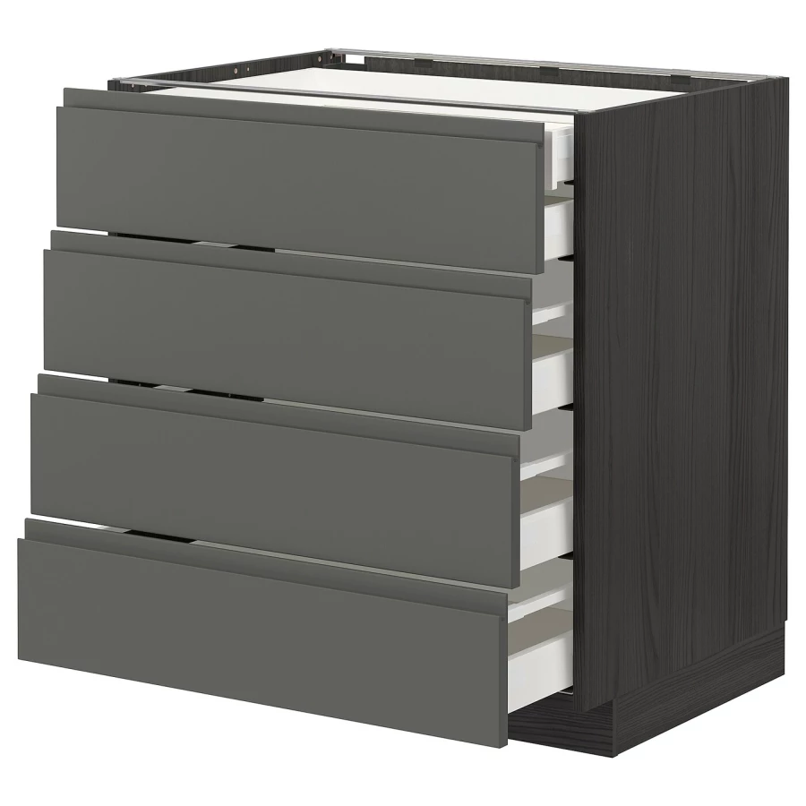 Напольный кухонный шкаф  - IKEA METOD MAXIMERA, 88x62x80см, серый/темно-серый, МЕТОД МАКСИМЕРА ИКЕА (изображение №1)