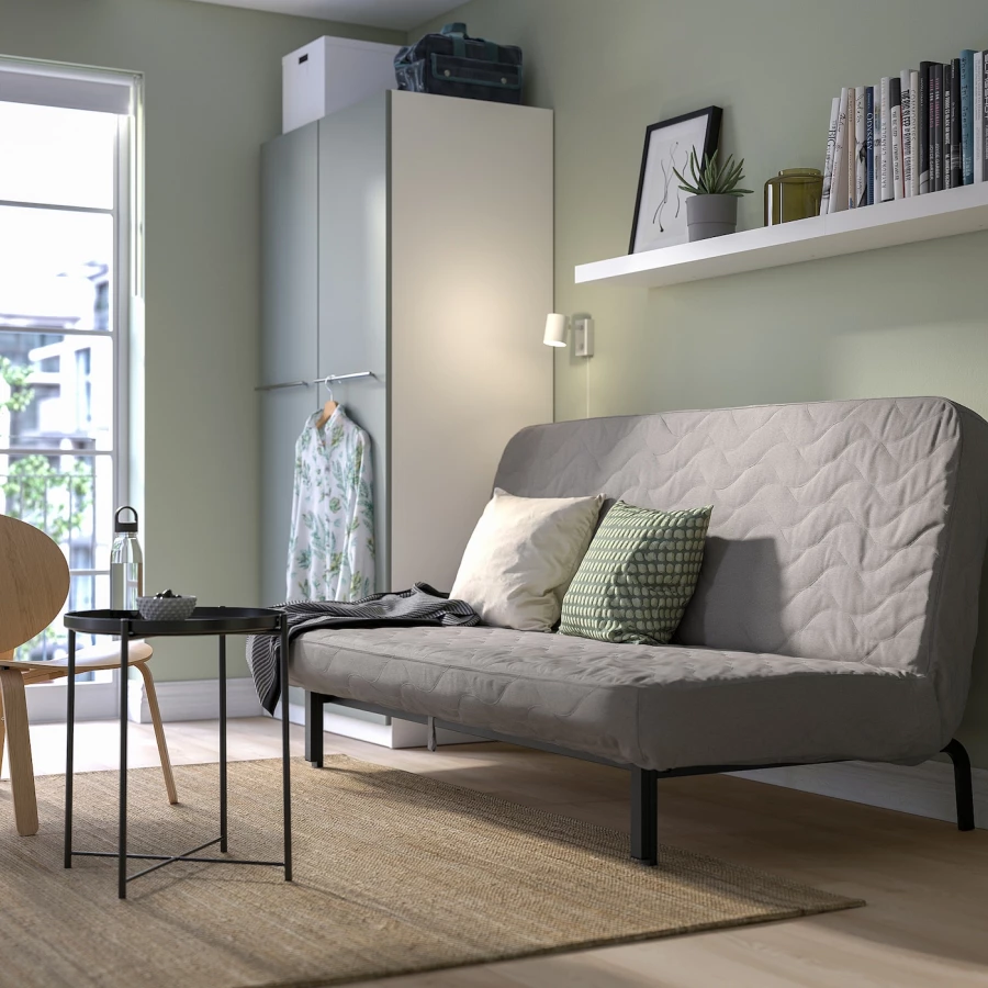 3-местный диван-кровать - IKEA NYHAMN/НЮХАМН ИКЕА, 90х97х200 см, серый (изображение №7)
