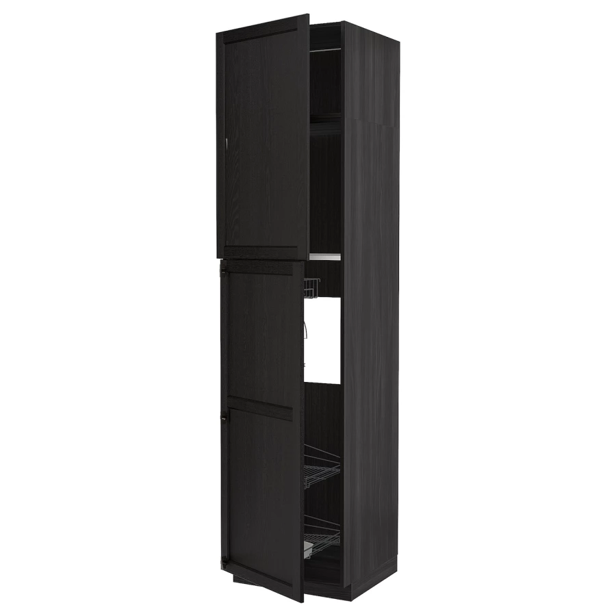 Высокий шкаф - IKEA METOD/MAXIMERA/МЕТОД/МАКСИМЕРА ИКЕА, 60х60х240 см, черный (изображение №1)
