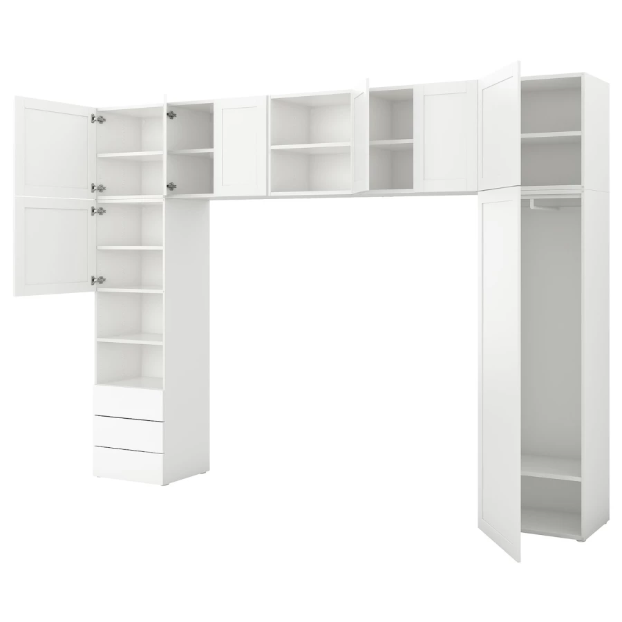 Платяной шкаф - PLATSA/IKEA/ ПЛАТСА ИКЕА,340x42x241 см, белый (изображение №1)