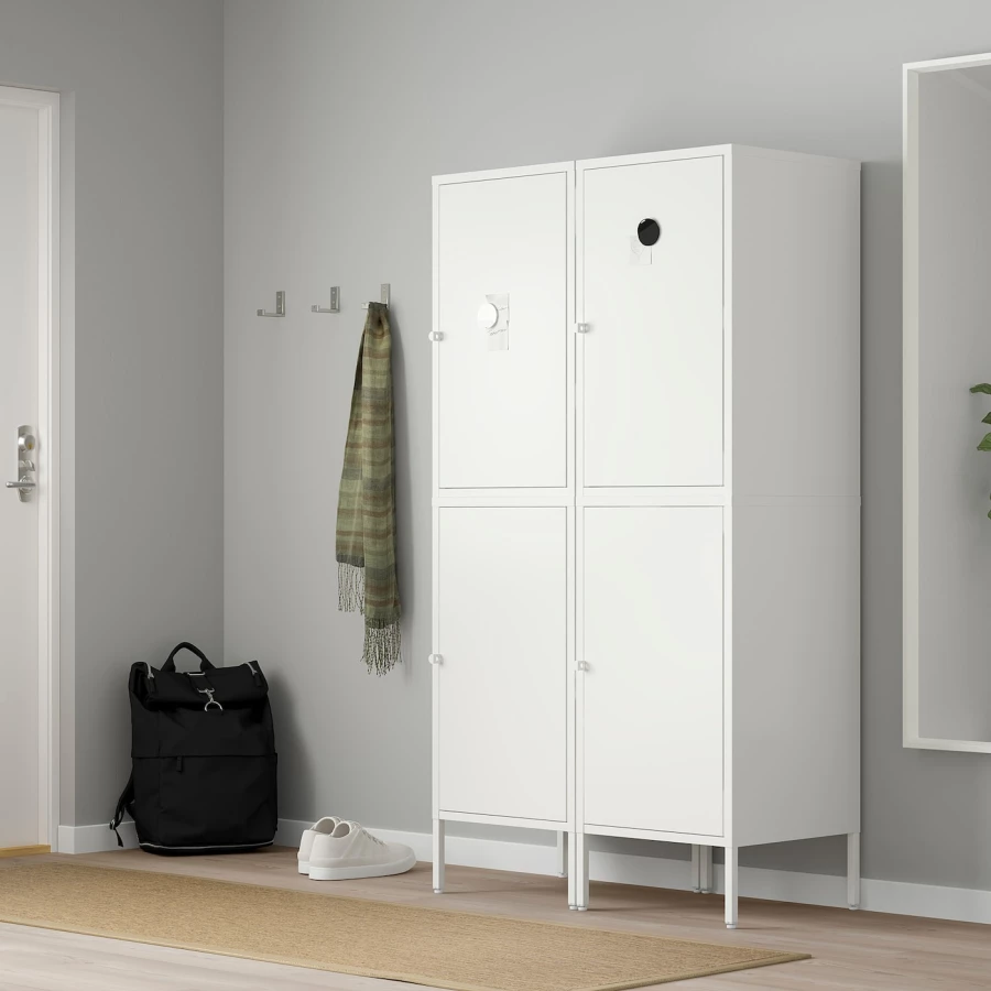 Комбинация с дверями - IKEA HÄLLAN/HALLAN/ХЭЛЛАН ИКЕА, 167х47х90 см, белый (изображение №3)