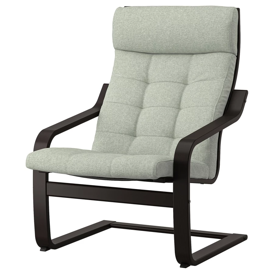 Кресло - IKEA POÄNG/POANG/ПОЭНГ ИКЕА, 68х82х100 см, серый (изображение №1)
