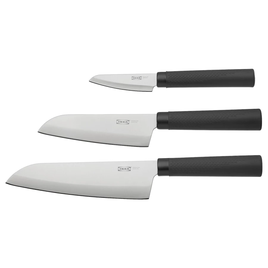 Набор ножей - IKEA FORSLAG/FÖRSLAG, 3 предмета, черный, ФОРСЛАГ ИКЕА (изображение №1)
