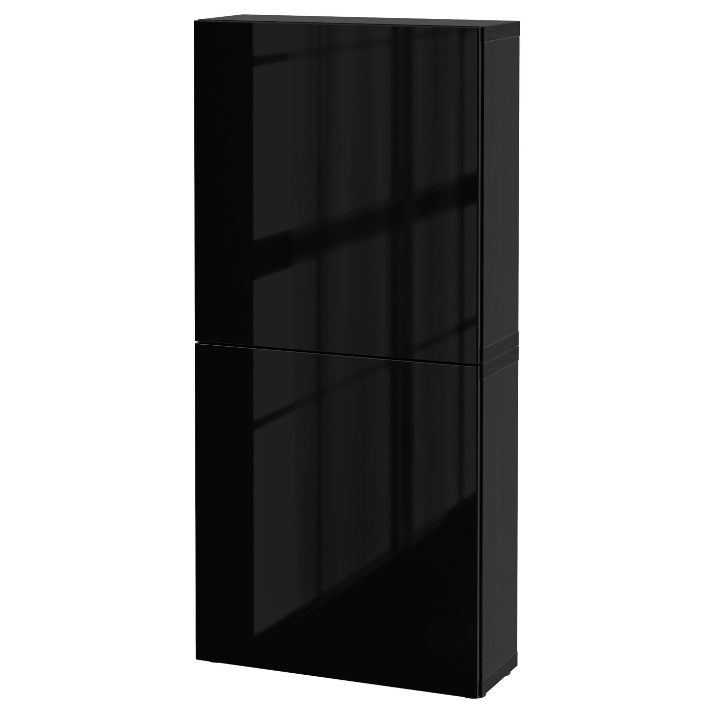 Навесной шкаф - IKEA BESTÅ/BESTA, 60x22x128 см, черный, БЕСТО ИКЕА