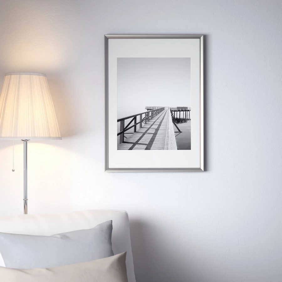 Рамка - IKEA SILVERHÖJDEN/SILVERHOJDEN, 50х70 см, серебряный цвет, СИЛВЕРХОЙДЕН ИКЕА (изображение №2)