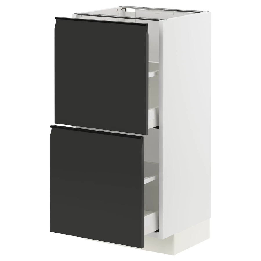 Напольный шкаф - METOD / MAXIMERA IKEA/ МЕТОД/ МАКСИМЕРА ИКЕА,  40х88 см, белый/черный (изображение №1)