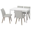Стол и 4 стула - IKEA EKEDALEN/KLINTEN/ ЭКЕДАЛЕН/КЛИНТЕН ИКЕА, 120х180х80 см, белый/серый