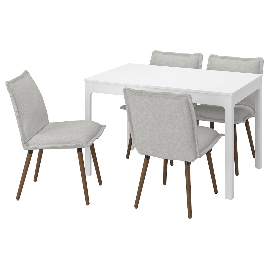 Стол и 4 стула - IKEA EKEDALEN/KLINTEN/ ЭКЕДАЛЕН/КЛИНТЕН ИКЕА, 120х180х80 см, белый/серый (изображение №1)
