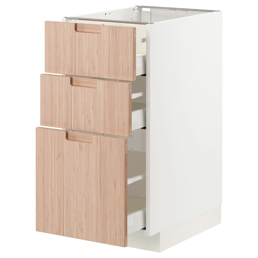 Напольный шкаф - METOD / MAXIMERA IKEA/ МЕТОД/ МАКСИМЕРА ИКЕА,  88х40 см, белый/под беленый дуб (изображение №1)