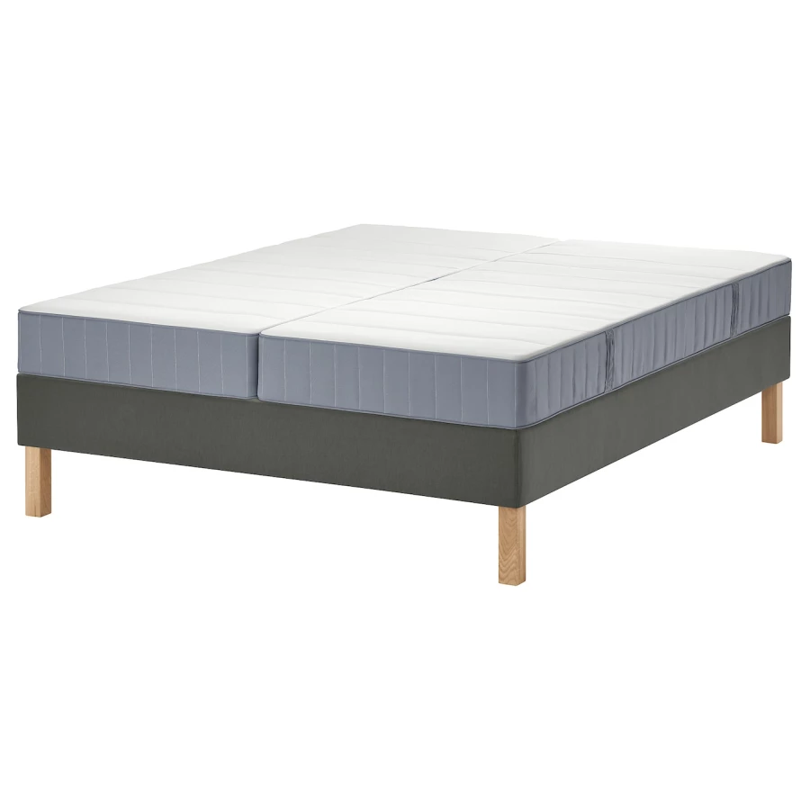 Кровать - LYNGÖR / LYNGОR IKEA/ ЛЮНГЕРЬ ИКЕА,  180х200 см, серый (изображение №1)