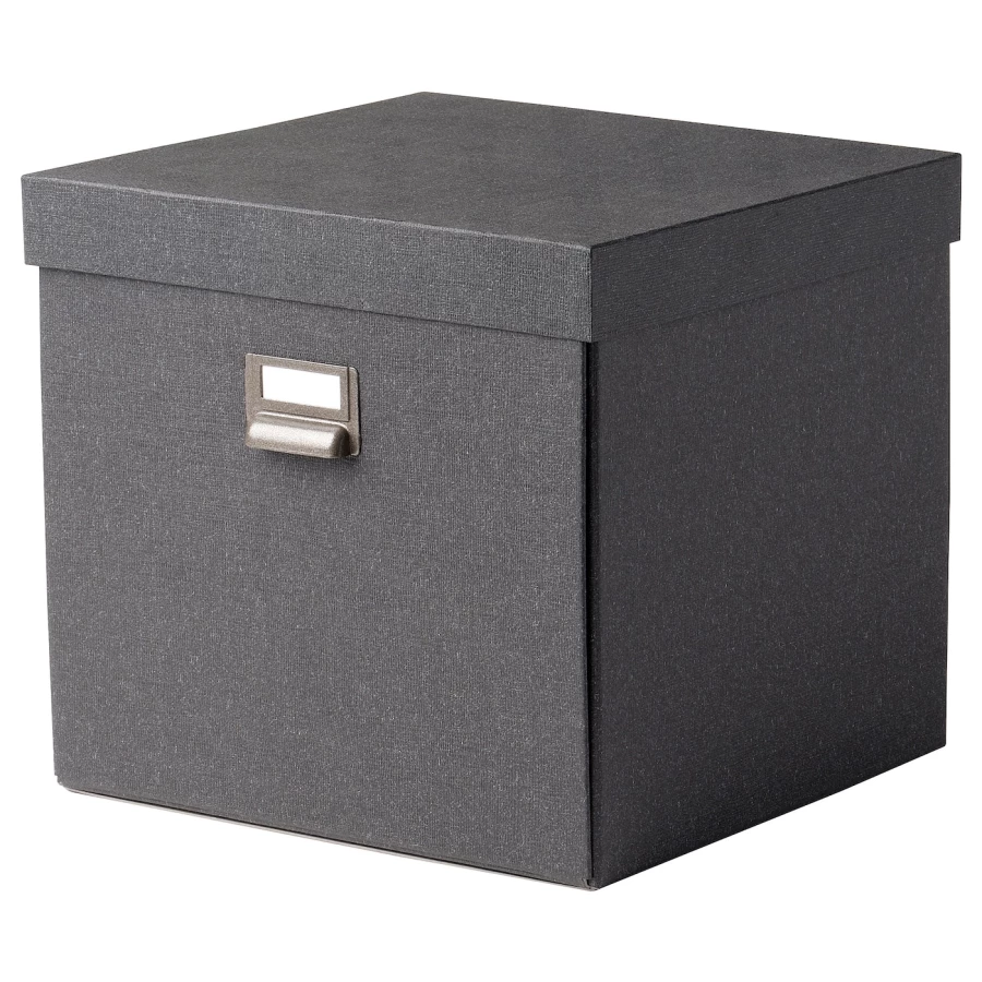 Коробка с крышкой - TJOG IKEA/ЧУГ ИКЕА, 32х31х30 см,  серый (изображение №1)
