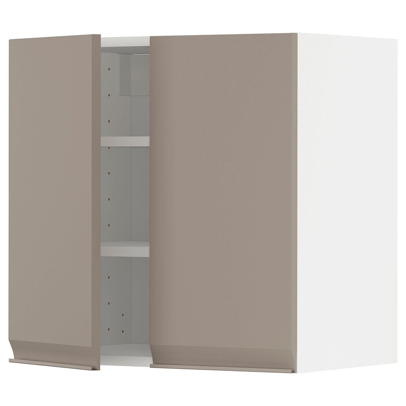 Навесной шкаф с полкой - METOD IKEA/ МЕТОД ИКЕА, 60х60 см, белый/светло-коричневый