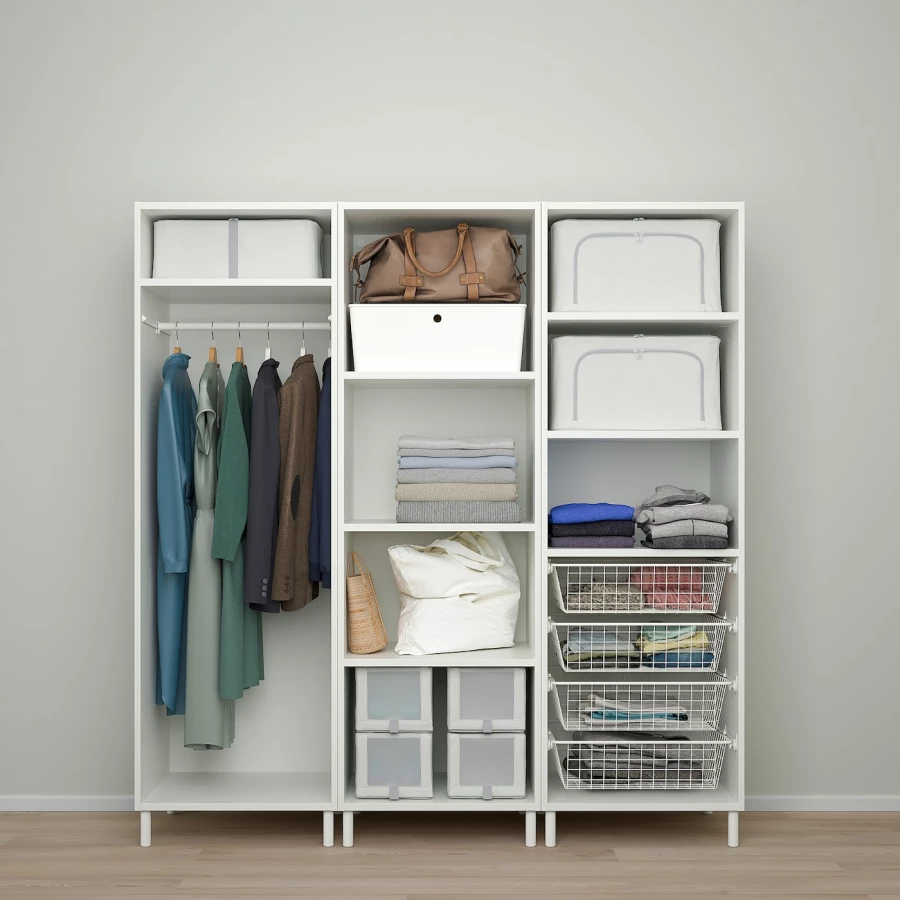 Шкаф 2-дверный - IKEA PLATSA/ПЛАТСА ИКЕА, 180х191х57 см, белый/темно-серый (изображение №5)