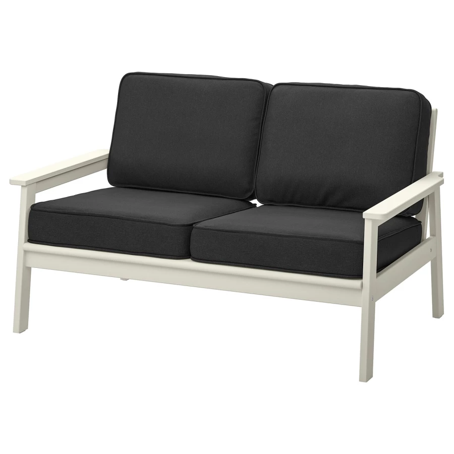 2-местный диван - IKEA BONDHOLMEN/БОНДХОЛЬМЕН ИКЕА, 89х81х139 см, черный/белый (изображение №2)