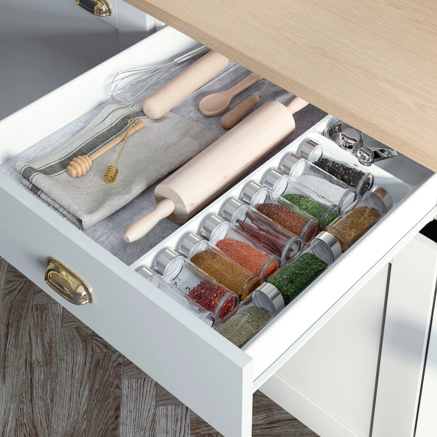 Кухонная комбинация для хранения -   KNOXHULT IKEA/ КНОКСХУЛЬТ ИКЕА, 220x61x220 см, бежевый/белый (изображение №4)