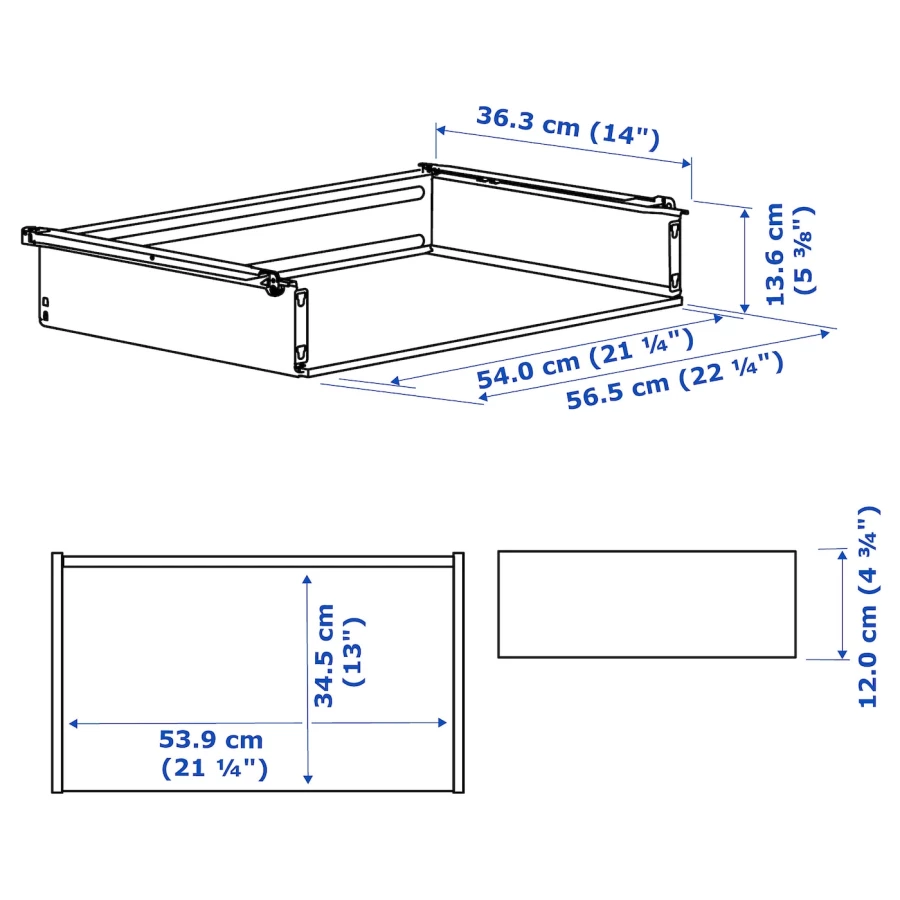 Ящик без фронтальной панели - IKEA HJALPA/HJÄLPA, 60x40 см, белый ХЭЛПА ИКЕА (изображение №2)
