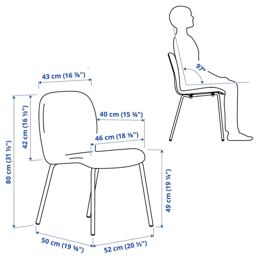 Стол и 4 стула - LISABO / KARLPETTER IKEA/ ЛИСАБО/КАРЛПЕТТЕР ИКЕА, 140х78 см, черный (изображение №4)